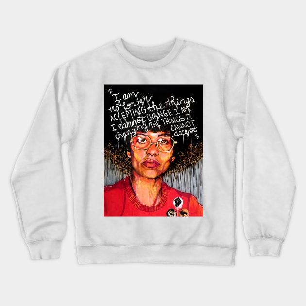 Angela Davis Crewneck Sweatshirt by DomoINK